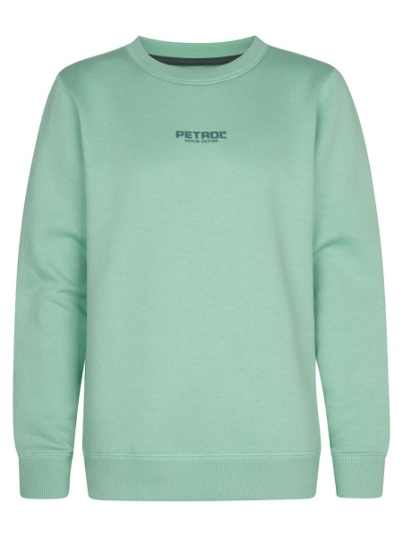 Petrol sweater round neck print pale aqua (B3050-SWR116-5191)