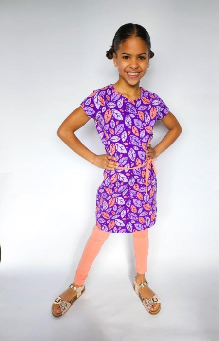 Louder! jurk Lucy royal purple leaves