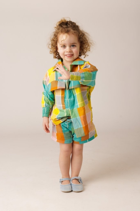 Livlig blouse Bodil geruit MUL (11-0108)