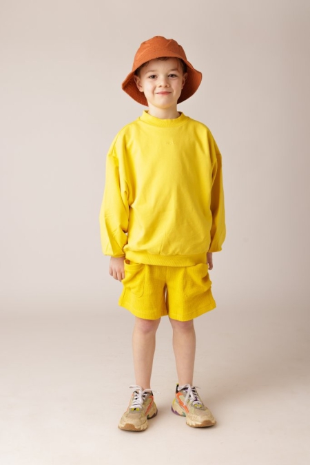 Livlig shorts Malin yellow (wafelstof) (21-0105)