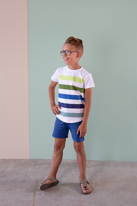 Legends22 t-shirt Bruno white gestreept (A24-637)