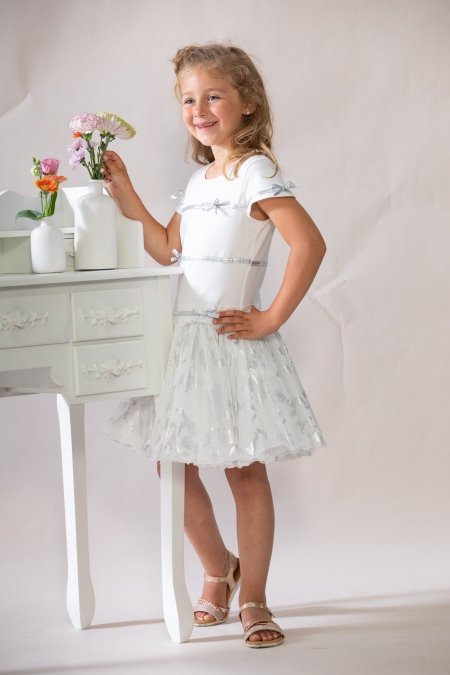 Lofff dancing dress Christina off-white silver star (A23C-105A)