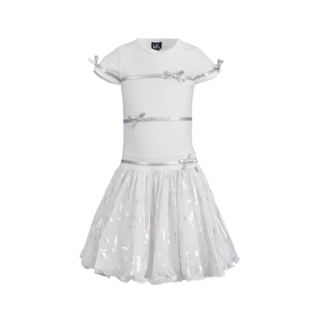 Lofff dancing dress Christina off-white silver star (A23C-105A)