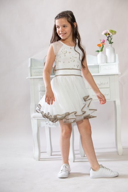 Lofff waterfall dress Colette off-white (A23C-108)