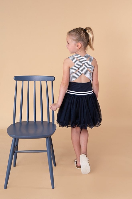 Lofff dancing dress Liselot blue stripe (A24-427)