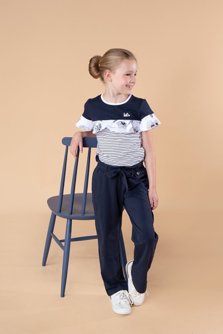 Lofff t-shirt Loiza navy gestreept (A24-438)