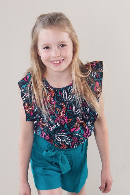 Lovestation22 short Bloom teal blue (A24-508)