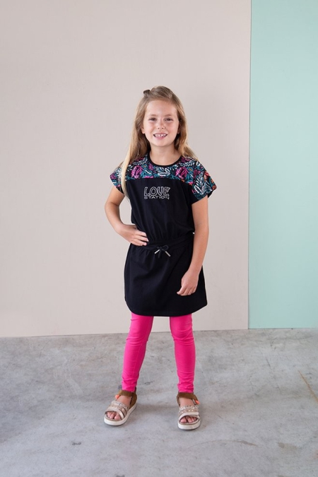 Lovestation22 jurk Brittany black tropi resort (A24-513)