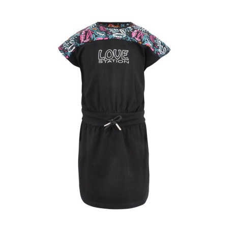 Lovestation22 jurk Brittany black tropi resort (A24-513)