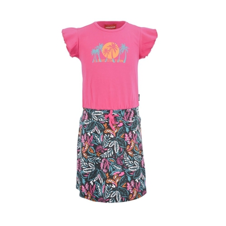 Lovestation22 jurk Brynn fuchsia pink tropi resort (A24-514)