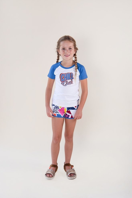 Nais t-shirt Danielle white french blue chill out (A24-724)