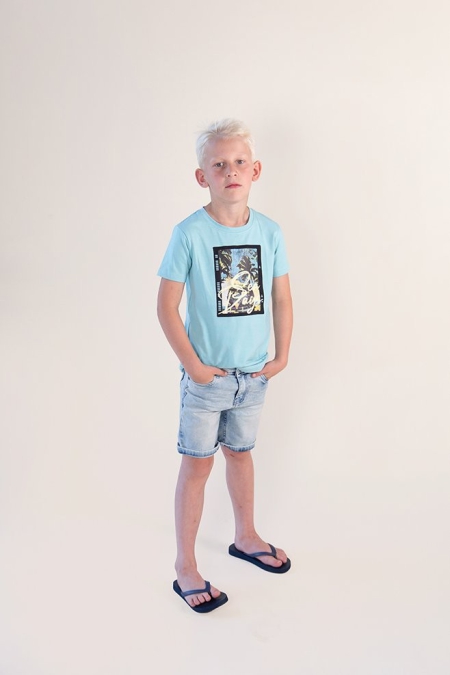 Nais t-shirt Damian turquoise (A24-741)
