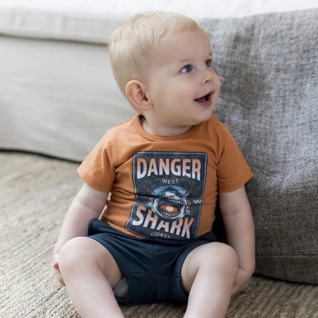 Dirkje shirt faded orange danger shark (R50600)