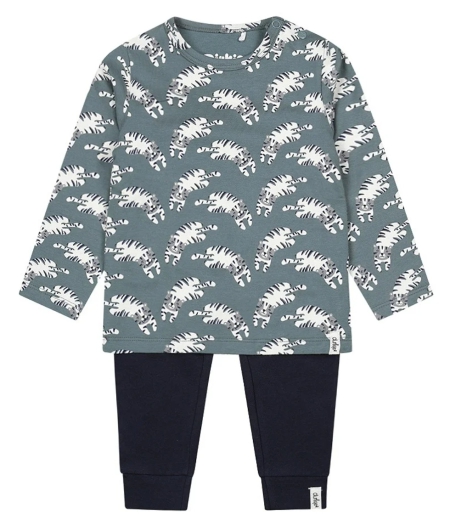 Dirkje pyjama dusty green off white (00312)