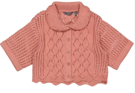 Levv kort gebreid vest Katja old pink