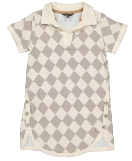 Levv jurk Mae aop taupe graphic