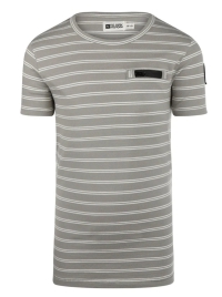 No Way Monday shirt faded green gestreept (R50287-1)