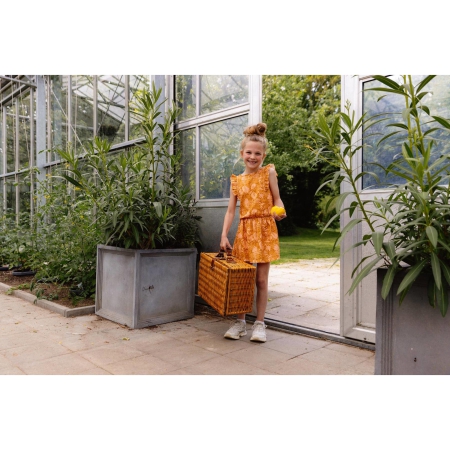 Quapi jurk Beike aop pink leaves