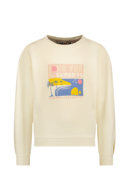Moodstreet sweater Sky lover for sunsets warm white (M502-5300-006)