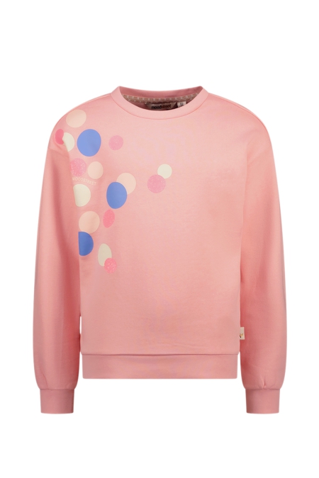 Moodstreet sweater Sky colourful dots blush pink (M502-5301-210)
