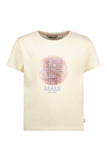 Moodstreet t-shirt Sisley miami disco warm white (M502-5400-006)