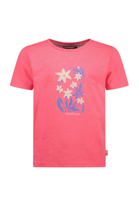 Moodstreet t-shirt Sisley pink flower diva pink (M502-5402-250)