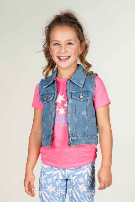 Moodstreet t-shirt Sisley pink flower diva pink (M502-5402-250)