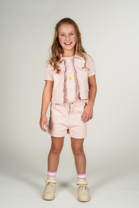 Moodstreet t-shirt Silver oyeah circle light pink (M502-5405-205)