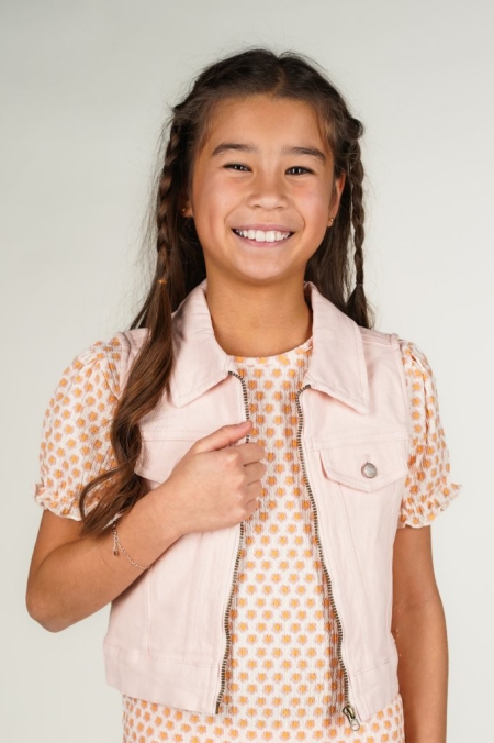 Moodstreet t-shirt Stevie flower wrinkle blush pink (M502-5409-210)