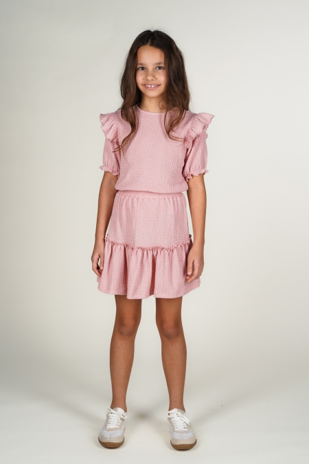 Moodstreet t-shirt Sienna sturctured knit blush pink (M502-5410-210)