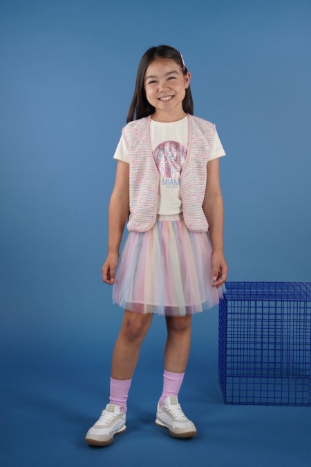 Moodstreet tule rok Raeven rainbow blush pink (M502-5797-210)