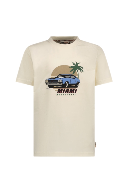 Moodstreet t-shirt Lewis Miami oldtimer warm white (M502-6420-006)