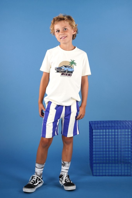 Moodstreet t-shirt Lewis Miami oldtimer warm white (M502-6420-006)