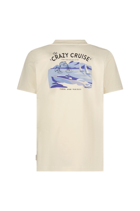Moodstreet t-shirt Lewis crazy cruises warm white (M502-6423-006)