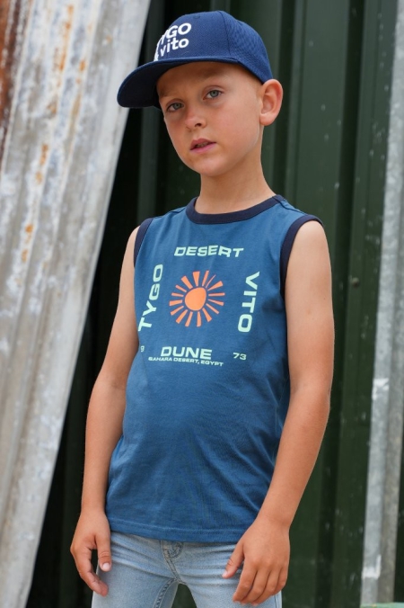 Tygo & Vito singlet Daan dark sea green (X503-6420-352)