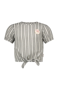 B.Nosy shirt Bobbi knot fancy stripe black white (Y502-5103-062)