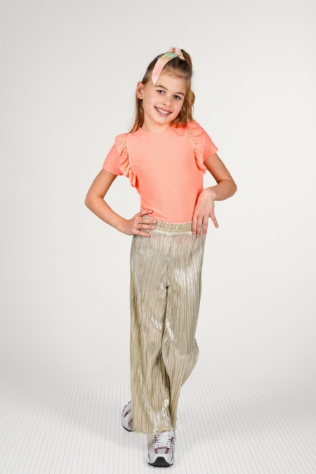 B.Nosy broek Palomi metallic plisse light gold (Y502-5614-535)