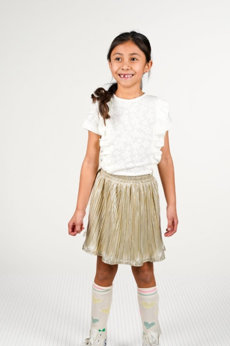 B.Nosy metallic plisse rok Roza light gold (Y502-5705-535)