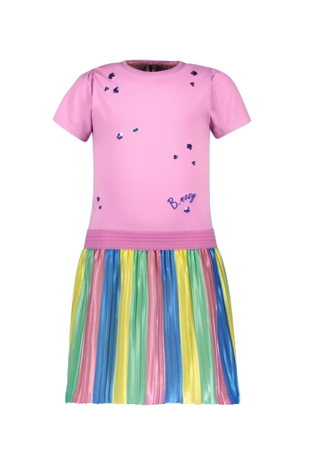 B.Nosy jurk Dannae violet met gestreepte plisse rok (Y502-5812-622)