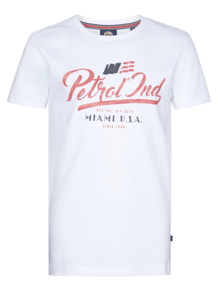 Petrol shirt classic print bright white (B-1050-TSR600-0000)