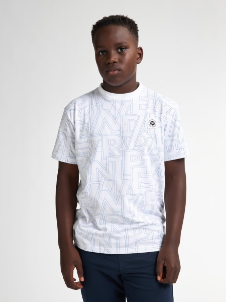 Petrol shirt bright white aop (B-1050-TSR680-0000)