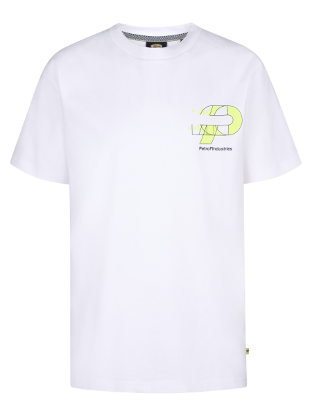 Petrol t-shirt bright white neon logo (B-1050-TSR682-0000)