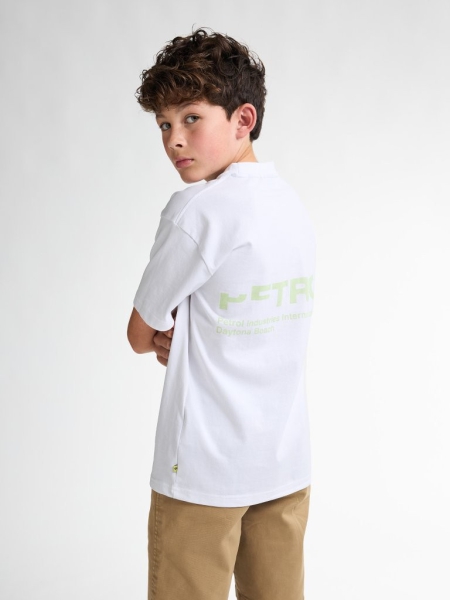 Petrol shirt classic print bright white (B-1050-TSR683-0000)