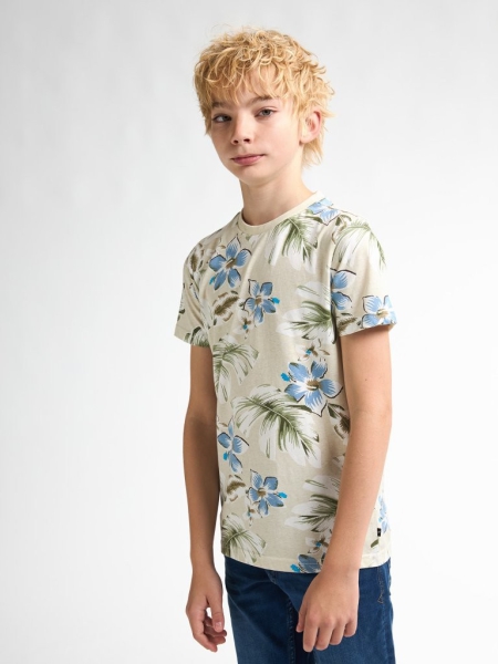 Petrol t-shirt seashell aop (B-1050-TSR655-0112)