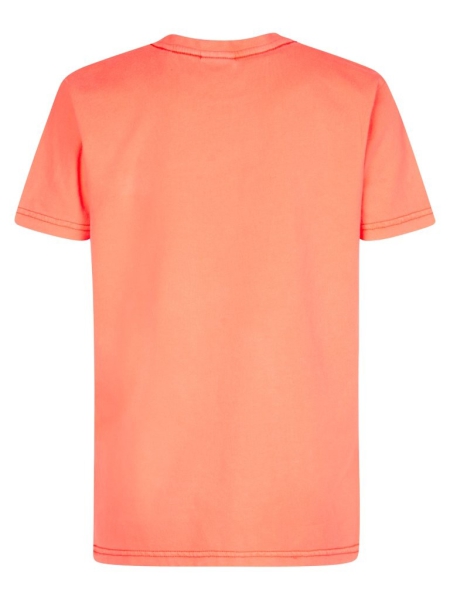 Petrol shirt classic print fiery coral (B-1050-TSR109-3099)
