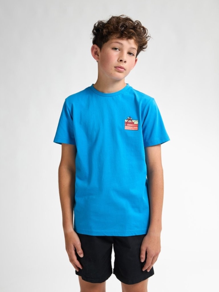 Petrol shirt classic print dark aqua (B-1050-TSR109-5044)