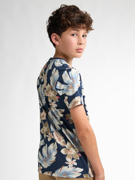 Petrol shirt navy blue aop (B-1050-TSR655-5178)