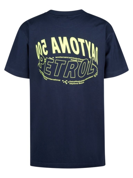 Petrol shirt classic print navy blue (B-1050-TSR712-5178)