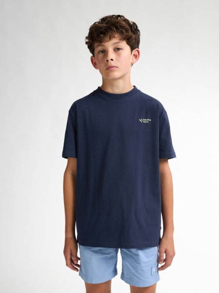 Petrol shirt classic print navy blue (B-1050-TSR712-5178)