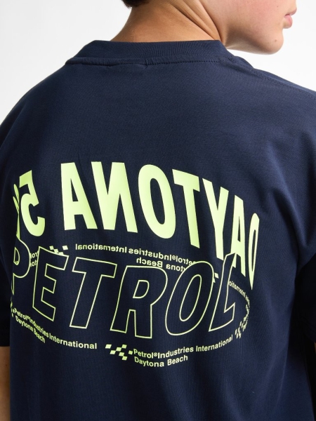 Petrol shirt classic print navy blue (B-1050-TSR712-5178)